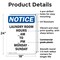 Signmission Laundry Room Hours _ Am To, 18 in W x Rectangle, Plastic OS-2PACK-NS-P-1824-V-13980 - alternate 3